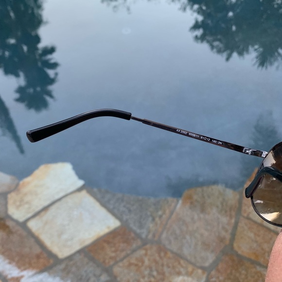 Armani Exchange AX2002 Shiny Gunmetal & Black Aviator Unisex Sunglasses - Picture 8 of 11